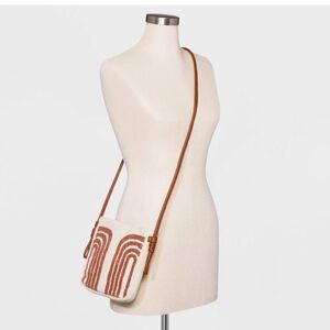 Universal Thread off white red hand loom boho crossbody bag